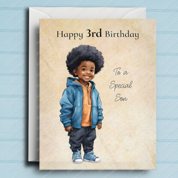 Black Boy Birthday Card L
